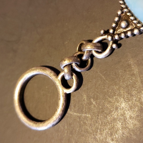 Lucky Brand Blue Cabochon Stone Pave Link Line Bracelet - Picture 9 of 9